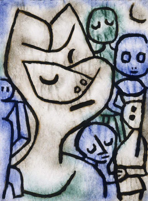 Paul Klee, Gebärde eines Antlitzes I, 1939Kleisterfarbe und Öl auf Pack-papier, aufgezogen auf Papier, 59,5 x 44,8 cmKunsthaus Zürich, Geschenk der Klee-Gesellschaft Bern, 1948