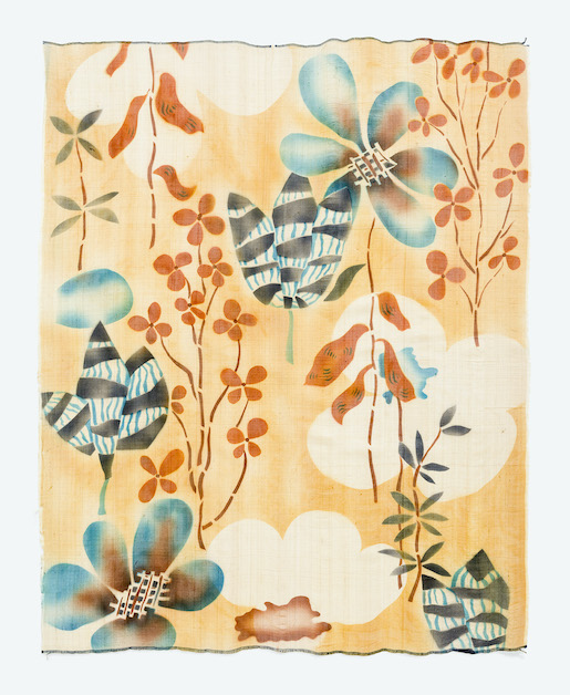 Atelier Zanolli, Stoffcoupon, Dessin 8047, Seide, gefärbt, Schablonen-/Spritztechnik, 1926-1939, Kunstgewerbesammlung