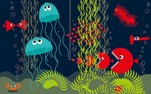 © François Chalet: Fishtank, 2022. 270° Videoinstallation. Release Ausstellung im Gewerbemuseum Winterthur