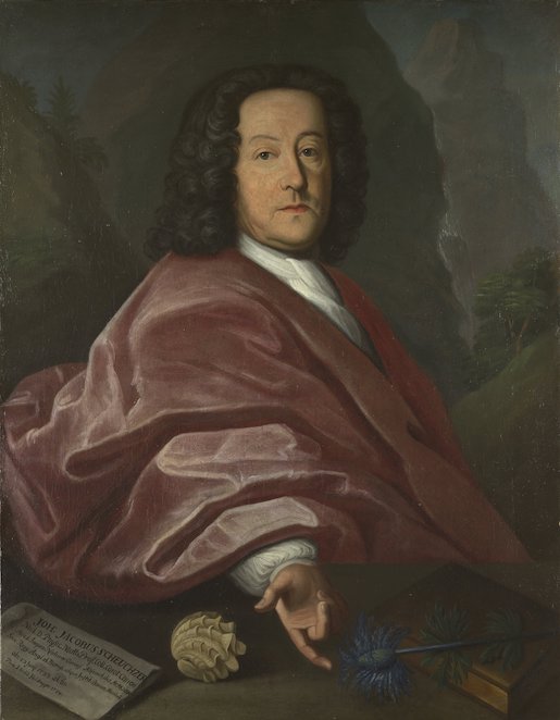 J. J. Scheuchzer, gemalt von Hans Ulrich Heidegger (1700–1747) im Jahr 1734 - Foto: Zentralbibliothek Zürich - Public domain - Datei: https://commons.wikimedia.org/wiki/File:Zentralbibliothek_Zürich_-_Joh_Jacobus_Scheuchzer_Med_D_Physic_Prof_Coll_Carol_ob_1733_aet_61_-_500000022.jpg