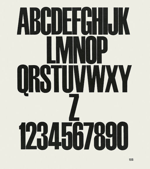 Walter F. Haettenschweiler, Schmalfette Grotesk, Schriftmuster aus Lettera 1, 1954, Mu- seum für Gestaltung Zürich, Grafiksammlung