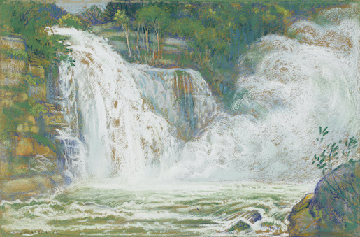 Charles L’Eplattenier, Le Saut du Doubs, 1914-1915. Pastel sur papier, 34,5 × 48 cm. La Chaux-de-Fonds, Musée des beaux-arts.
