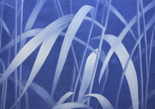 Bild: Franz Gertsch, Gräser VIII, 2019/20, Eitempera auf ungrundierter Baumwolle, 240 x 340 cm - Besitz des Künstlers © Franz Gertsch - Foto: Dominique Uldry