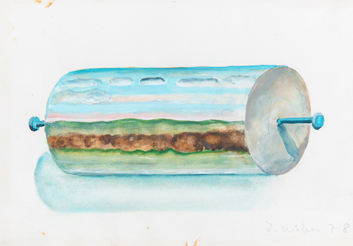 Ilse Weber (1908–1984), Abendlandschaft, 1978, Aquarell auf Papier, 25.0 x 37.0 cm - Privatbesitz  