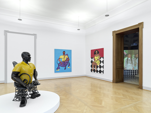 Tschabalala Self, Inside Out, Installationsansicht Kunstmuseum St.Gallen, Foto: Stefan Altenburger