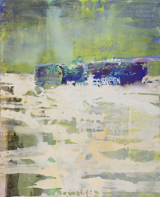Rachel Lumsden, The other side of the rain, 2021, Gouache auf baumwollbezogenem Pappelholz, 230 x 190 cm, © Rachel Lumsden, Foto: Stefan Rohner