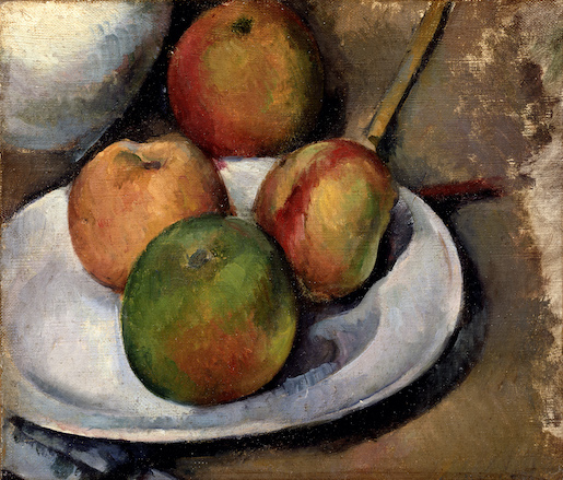 Paul Cézanne, Quatre pommes et un couteau, entstanden 1885, Museum Langmatt, Baden