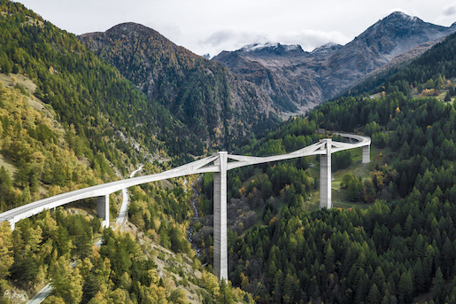 Ganterbrücke, Ried-Brig (VS). 1976-1980, Christian Menn - Foto: © Noah Santer, Schweizer Heimatschutz