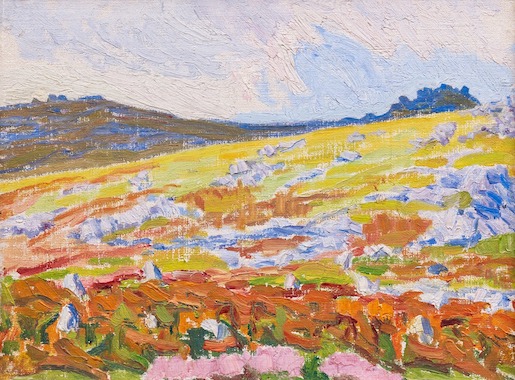 Sigismund Righini, Belstone Tor. Moor, 1910, Öl auf Leinwand, 18 x 23,5 cm. Foto: Reto Pedrini © Stiftung Righini-Fries Zürich