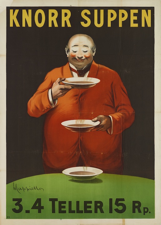 Plakat von Léonetto Cappiello für Knorr Suppen, ca. 1934, https://www.recherche-plakatsammlungbasel.ch/objects/69071