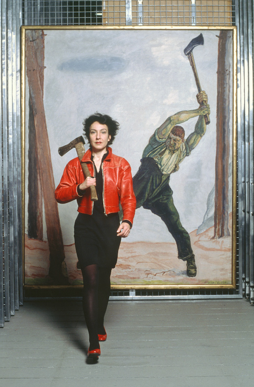 Bild: RELAX (chiarenza & hauser & co), je suis une femme pourquoi pas vous?, 1995–2001, Pigmentdruck auf Fotopapier, 200 x 136 cm - Courtesy die Künstler, © RELAX (chiarenza & hauser & co)