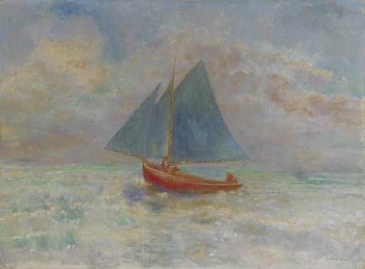 Bild: Odilon Redon, Le Bateau rouge, um 1910. Ölfarben auf Leinwand, 54 x 73 cm. Kunst Museum Winterthur. Hahnloser/Jaeggli Stiftung