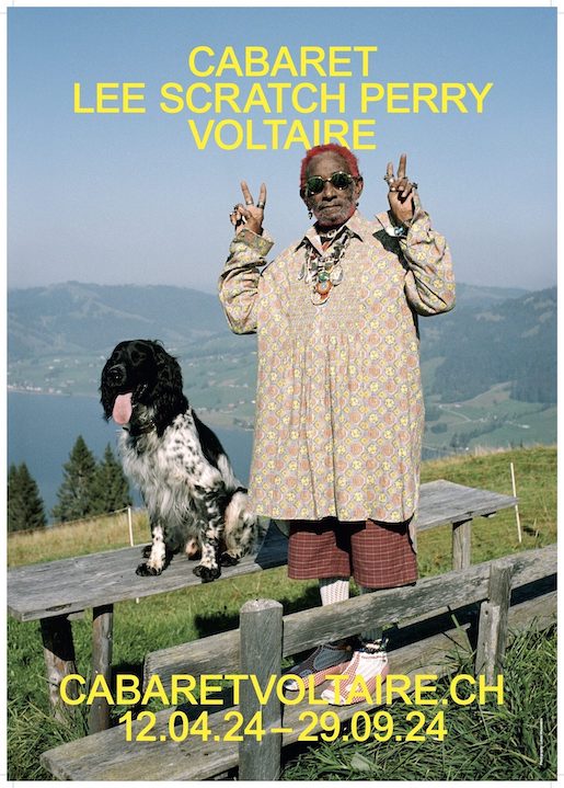 Bild: Lee Scratch Perry at Cabaret Voltaire, Ausstellungsposter, Design: Samuel Bänziger, Foto: Lukas Wassmann
