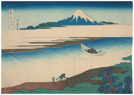 Katsushika Hokusai. Der Fluss Tama (Tamagawa) in der Provinz Musashi - Creditline: Kunstmuseum Basel, Kupferstichkabinett, Vermächtnis Dr. Carl Mettler, Basel - Foto Credit: Jonas Hänggi