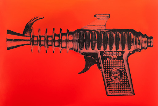 Bild: Sylvie Fleury (*1961), Raygun, Blatt aus der gleichnamigen Serie, 2004, Siebdruck, 50.0 × 69.8 cm, Inv.-Nr. 2011.121.4. Graphische Sammlung ETH Zürich / © Sylvie Fleury