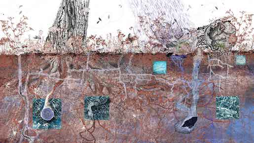 Bild: Web Living-Soil, © Inside-Outside Petra Blaisse Amsterdam, Museum im Bellpark, Kriens 2024