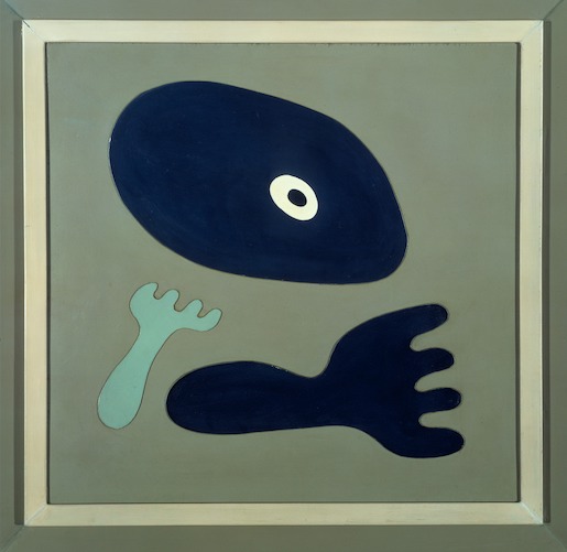 Hans/Jean Arp, Assiette, fourchette et nombril, 1923, Relief, 59 x 61 cm - Heinrich Gebert Kulturstiftung Appenzell, Foto: Heinrich Gebert Kulturstiftung Appenzell