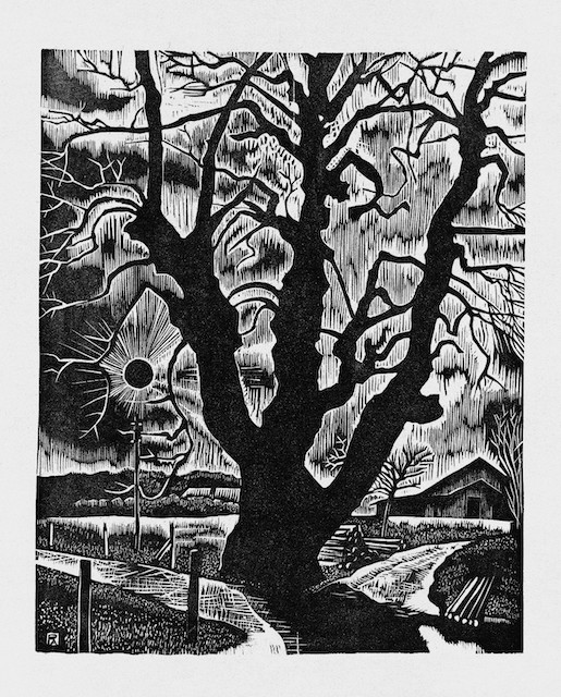 Pierre Aubert (1910–1987), Printemps, contre-jour à Juriens, Musée Jenisch Vevey - Cabinet cantonal des estampes, Fondation Pierre Aubert © Fondation Pierre Aubert