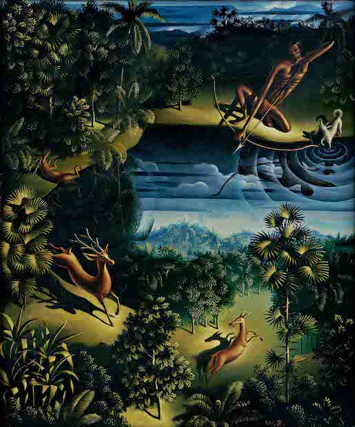 Walter Spies, Deer Hunt, 1932, Oil on canvas, 60 x 50 cm © Afterhours Books Jakarta