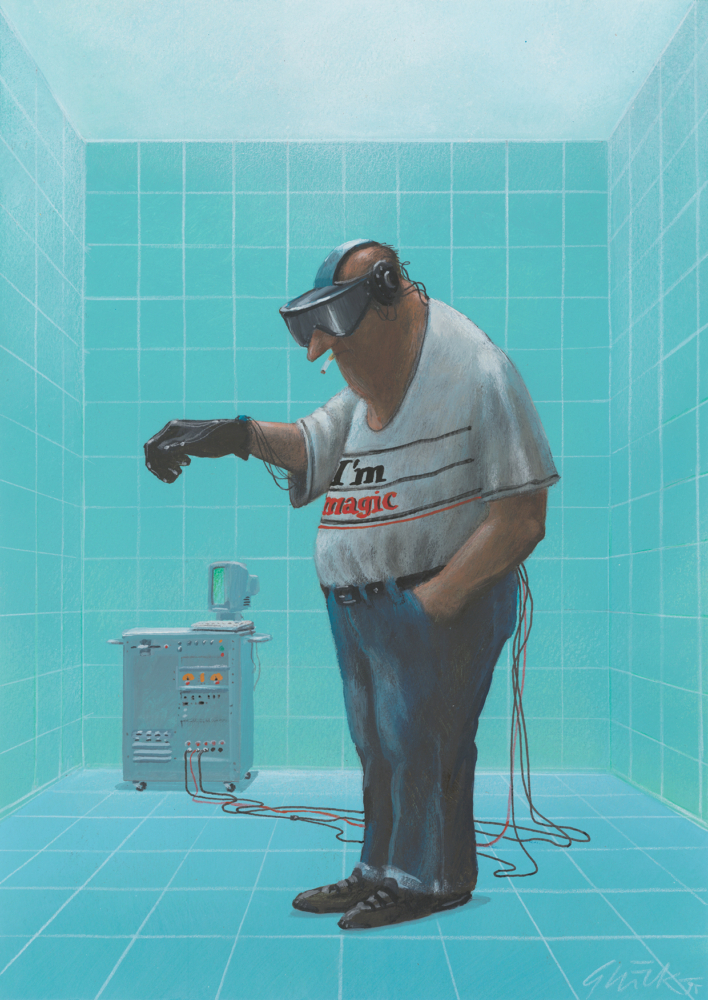 © Gerhard Glück, «Hans-Jürgen giesst seine virtuellen Kakteen einmal in der Woche.», 1995