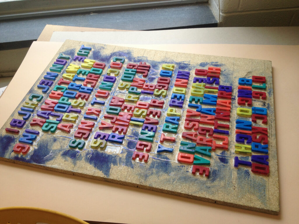 Dafi Kühne, Programmplakat «Kühlschrankmagnete», Veka, Glarus, 2014, Druckvorlage © Dafi Kühne