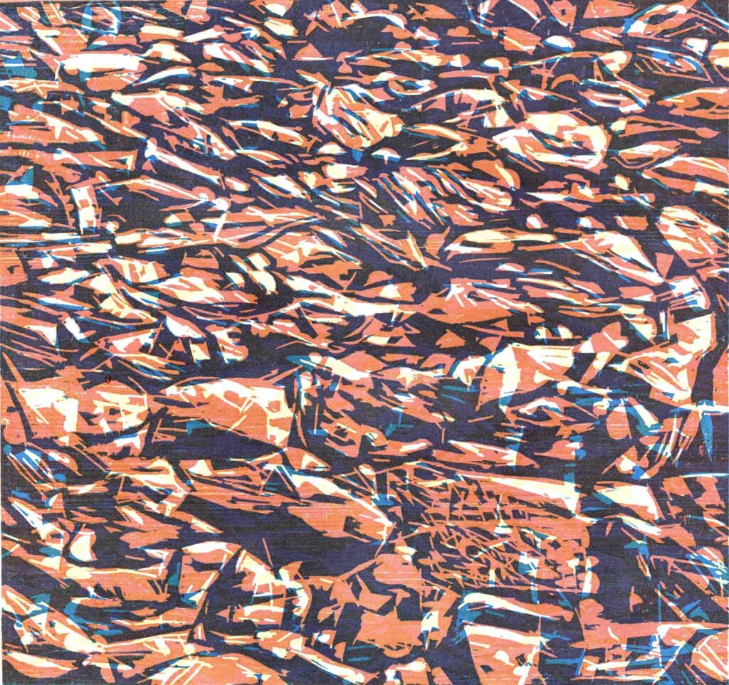 Bild: Martin Thönen, Trockenmauer, 2024, Holzschnitt, Edition von 8 Epreuve d’artiste, 70 x 50 cm, Besitz des Künstlers © Martin Thönen