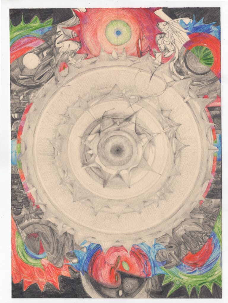 Vijay Masharani, Untitled, 36 cm x 26 cm, graphite and colored pencil on paper, 2024 Courtesy der Künstler