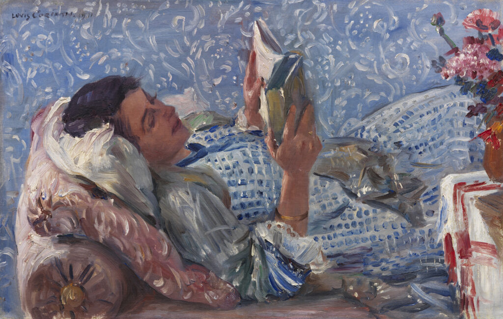 Lovis Corinth, Reading Woman, 1911 - Public domain - Datei: https://commons.wikimedia.org/wiki/File:Lovis_Corinth_Die_Lesende_1911.jpg