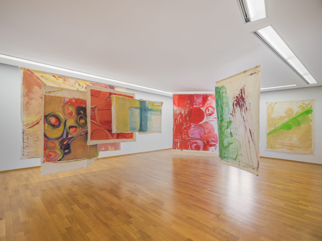 Vue de l’exposition Vivian Suter. Moving Nature Musée d’art du Valais, Sion, 2025-2026 Toutes les œuvres : Vivian Suter, Sans titre, sans date © Vivian Suter. Courtoisie de l'artiste et Karma International, Zurich. Photo : Musées cantonaux du Valais, Sion / Olivier Lovey