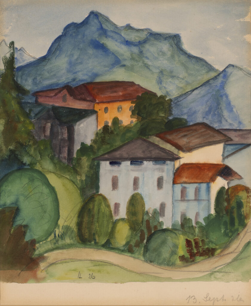 Hermann Hesse, Veduta di Certenago, 1926, acquerello su carta, 25x23.5 cm, Collezione privata - Foto: Arno Carpi