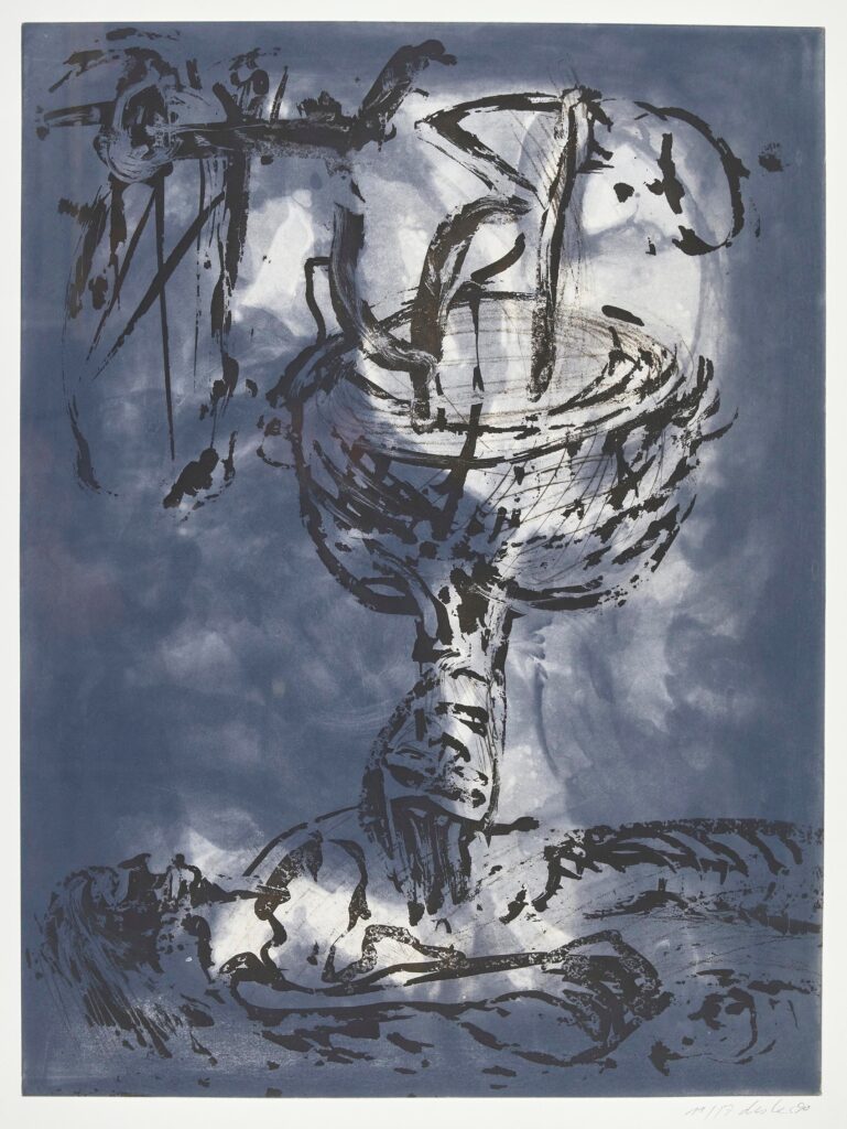 Immagine: Martin Disler, Museum of DesireII, 1990, tecnica mista calcografica eseguita a partire da due lastre di rame, 81,3x61,3 cm, 9/17, Collezione privata, Svizzera, per gentile concessione del MACT/CACT