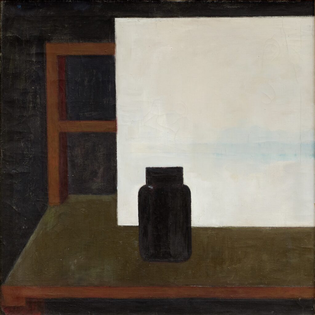 Anje Hutter (*1930) La Brocca Nera, 1972/1973 Öl auf Leinwand, 90 x 90 cm B I 206 Kunstmuseum Solothurn, Depositum des Kunstvereins Solothurn, 1979