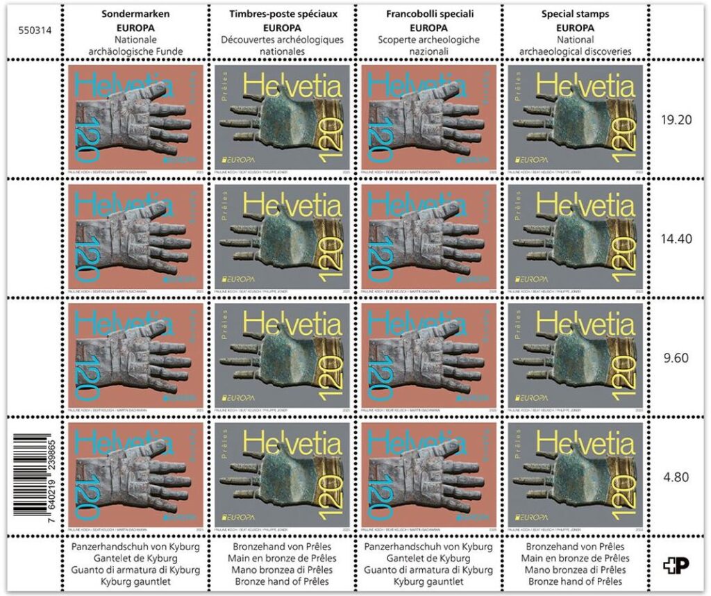 Briefmarken EUROPA  NationaleArchäologische Funde _ Schweizerische Post 