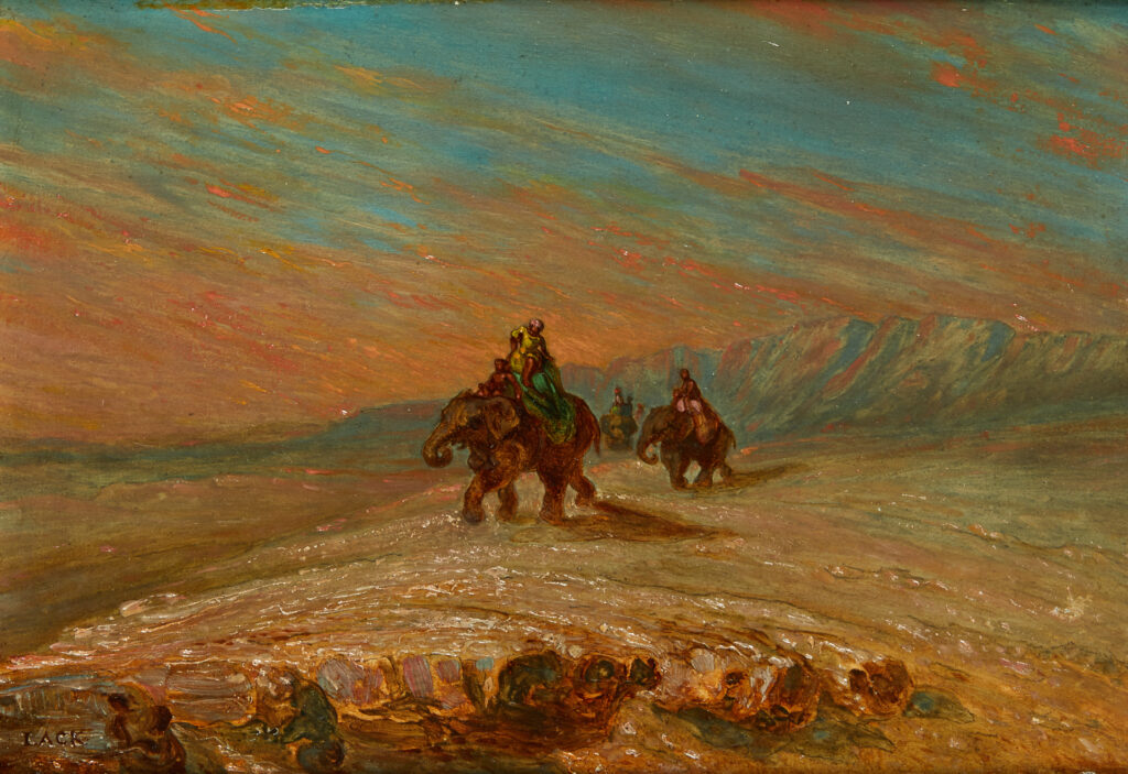 Joseph Lack (ᵻ1886) Elephantenreiter, nicht datiert Öl auf Holz, 22,5 x 28,5 cm B I 33 Kunstmuseum Solothurn, Depositum des Kunstvereins Solothurn, Legat Christine Hirt-Lack, 1894