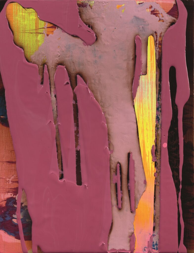 Christine Streuli, Erdbeereis bei Sonnenuntergang, Acryl und Lack auf Holz, 2004. Foto: Lea Bucsko. © Christine Streuli.
