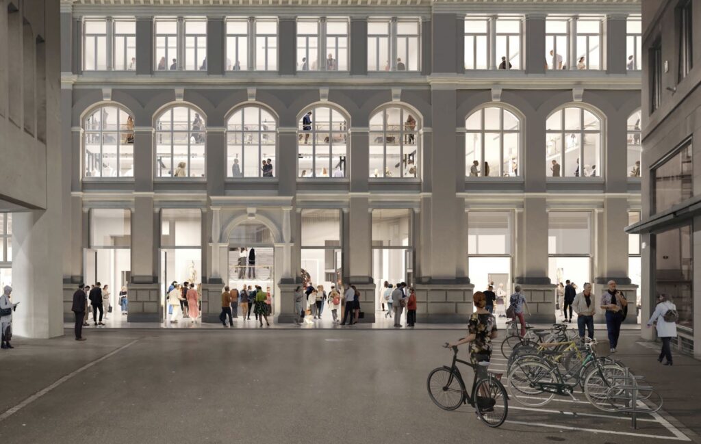Erneuerung des Textilmuseums St.Gallen - Visualisierung des Siegerprojektes von © Christian Kerez