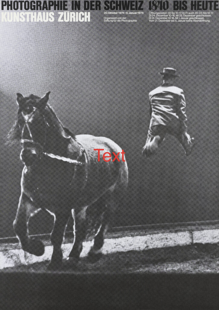 Beno Blumenstein, Jacques Plancherel: Plakat «Photographie in der Schweiz 1840 bi