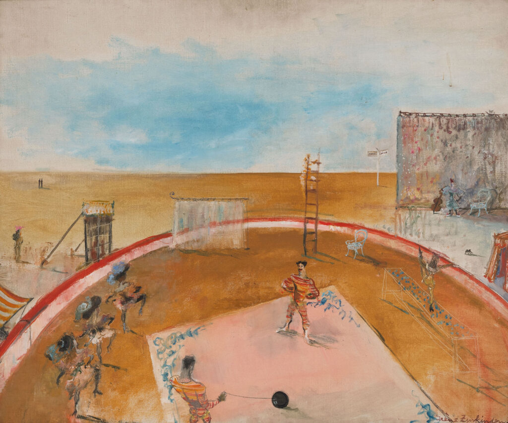 Irène Zurkinden, Cirque en plein-air, 1937. Öl auf Leinwand, 59 x 71 cm. Privatsammlung.  Foto: Studio David Berweger