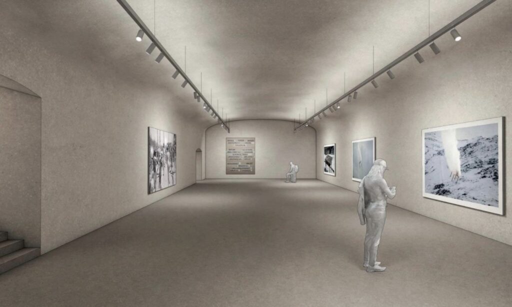 Bild: Kunstmuseum Thurgau, Visualisierung neuer Ausstellungsraum (Siegerprojekt Architektengemeinschaft SCALA), Skizze: © Keller Hubacher Architekten, BBK Architekten AG, Harder Spreyermann Architekten AG