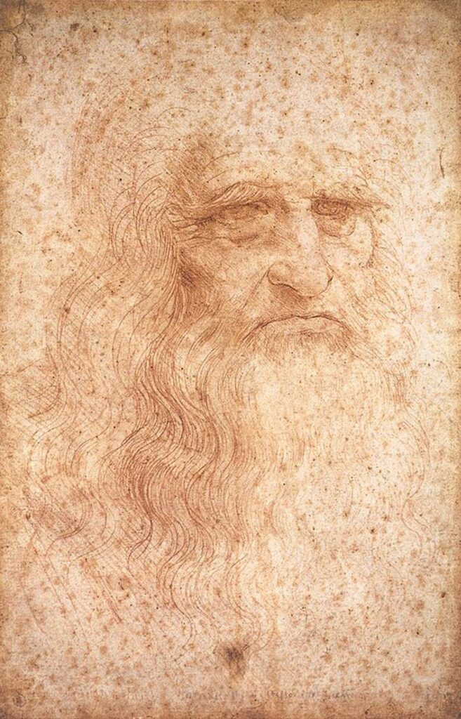 Image: Leonardo da Vinci, vers 1512, 33 x 22 cm - © Biblioteca Reale, Torino - https://commons.wikimedia.org/wiki/File:Leonardo_da_Vinci_-_presumed_self-portrait_-_WGA12798.jpg