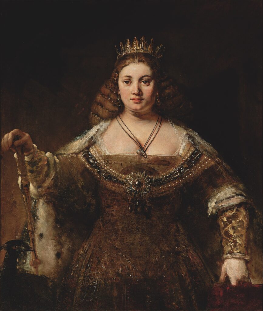 Rembrandt Van Rijn Junon Juno vers 1662-65 huile sur toile 127 x 123.8 167 x 148 x 15.9 Armand Hammer Collection, Don de la Fondation Armand Hammer. Hammer Museum, Los Angeles