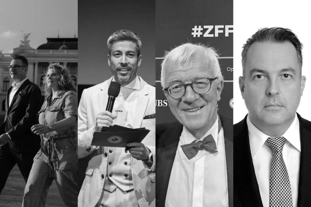 Bilder (v.l.) Christian Jungen und Rita Guetg, Max Loong, Felix E. Müller und Marek Skrota - Fotos: © «NZZ»