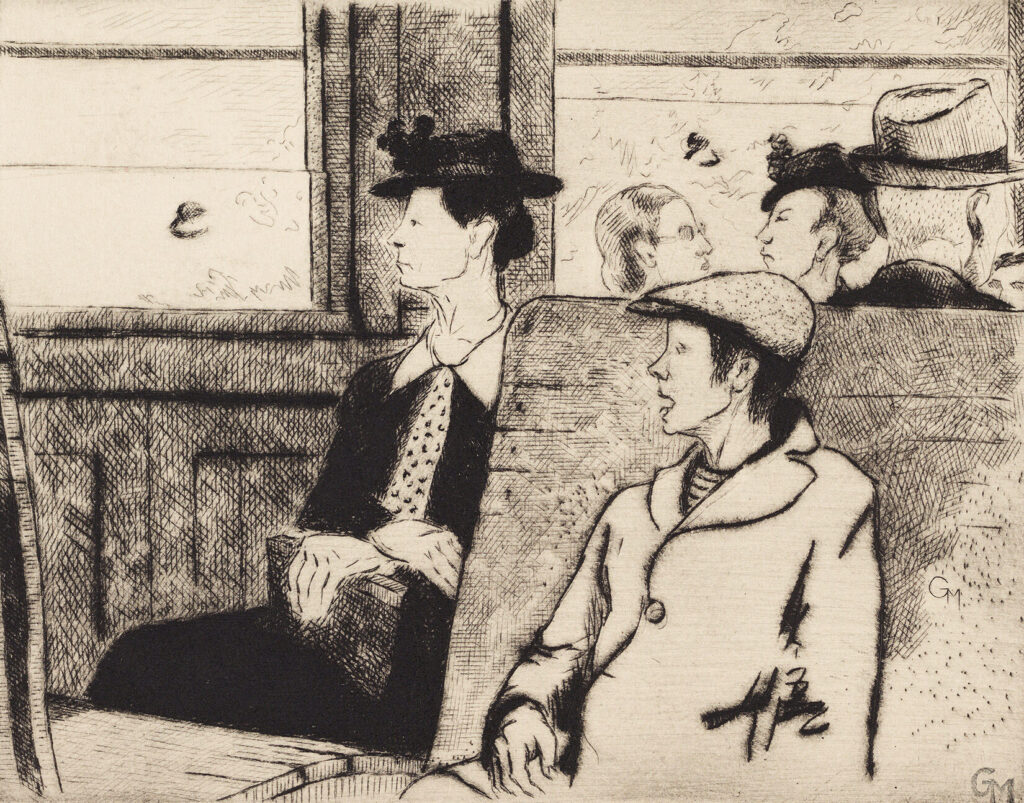Marc Gonthier, Le Wagon, 1945 - Photo : Bibliothèque nationale suisse, cabinet des estampes, Berne