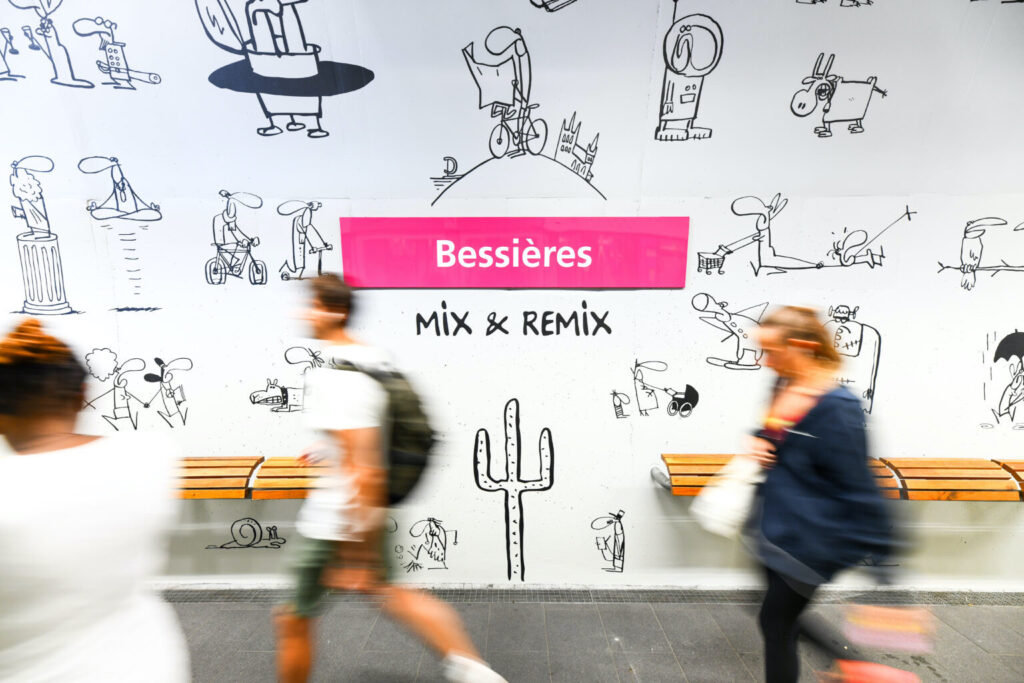 Mix & Remix, Bessières, 2025 - Photo: Dimitri Brooks, https://murs-a-dessins.ch/medias/ - https://www.dimitribrooks.com/