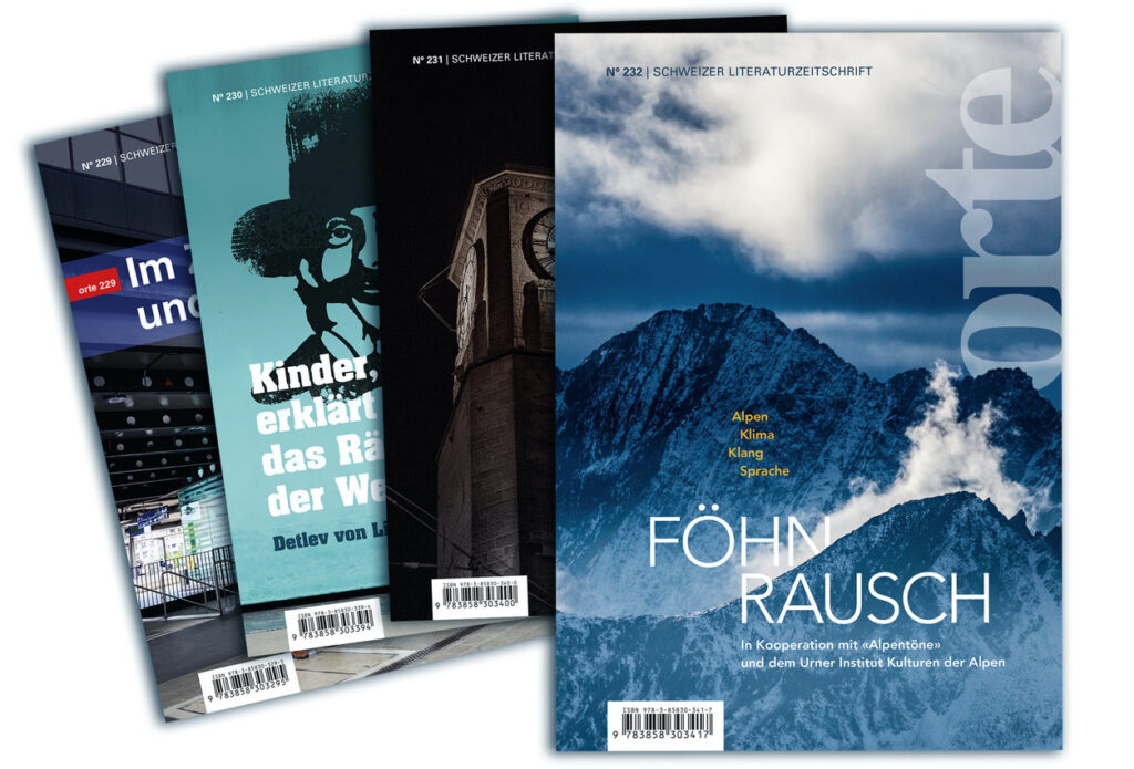 Das Titelbild von «Orte» 232 und die weiteren eindrucksvollen Alpenfotos der aktuellen orte-Ausgabe «Föhnrausch» isind Teil des gesamten Kulturprojekts. Fotog: Marco Volken.