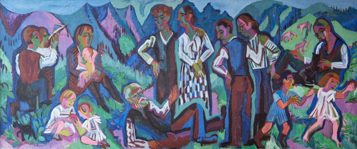 Bild: Ernst Ludwig Kirchner, Sonntag der Bergbauern, 1923-24/26, Öl auf Leinwand, 170 x 400 cm - © Bundesrepublik Deutschland