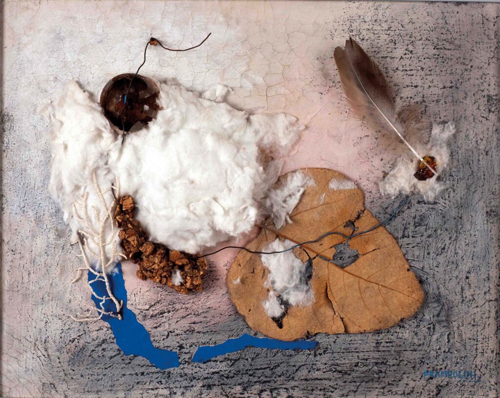 Enrico Prampolini, Automatismo polimaterico F, 1941, Collage e olio su tavola, 32.4 x 40.6 cm - Collezione Giancarlo e Danna Olgiati - Foto: Stefania Beretta