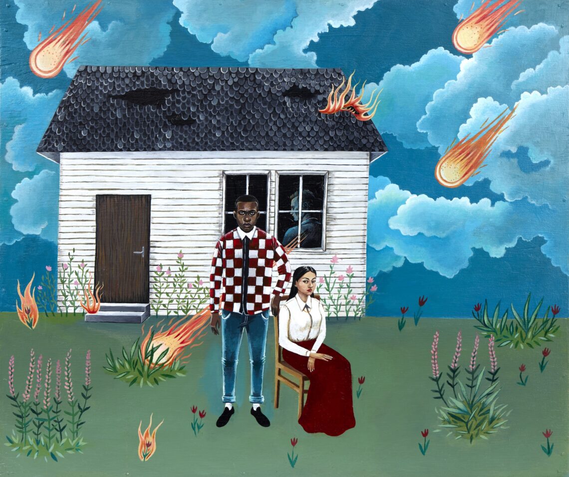 Cecile Giovannini, Prophétie, 2015 Acrylique sur bois, 55 x 65 cm Collection privée Photo: Musée d’art de Pully / © Cecile Giovannini