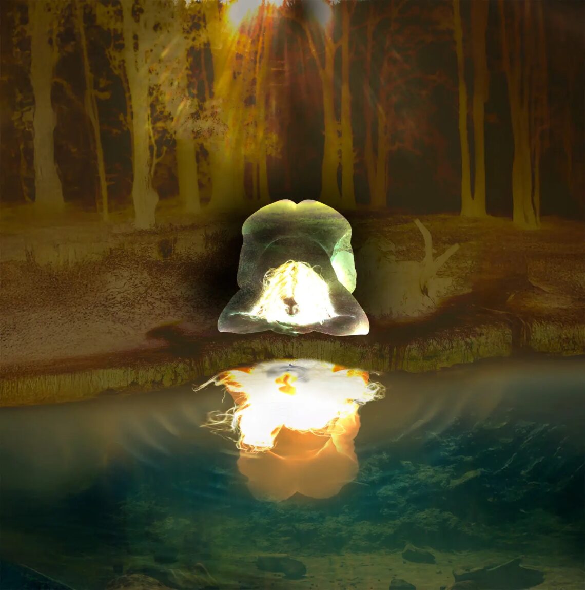 Giulia Essyad, "KNOW THYSELF (NARCISSUS)", 2025. Study for double-sided lightbox. © Giulia Essyad