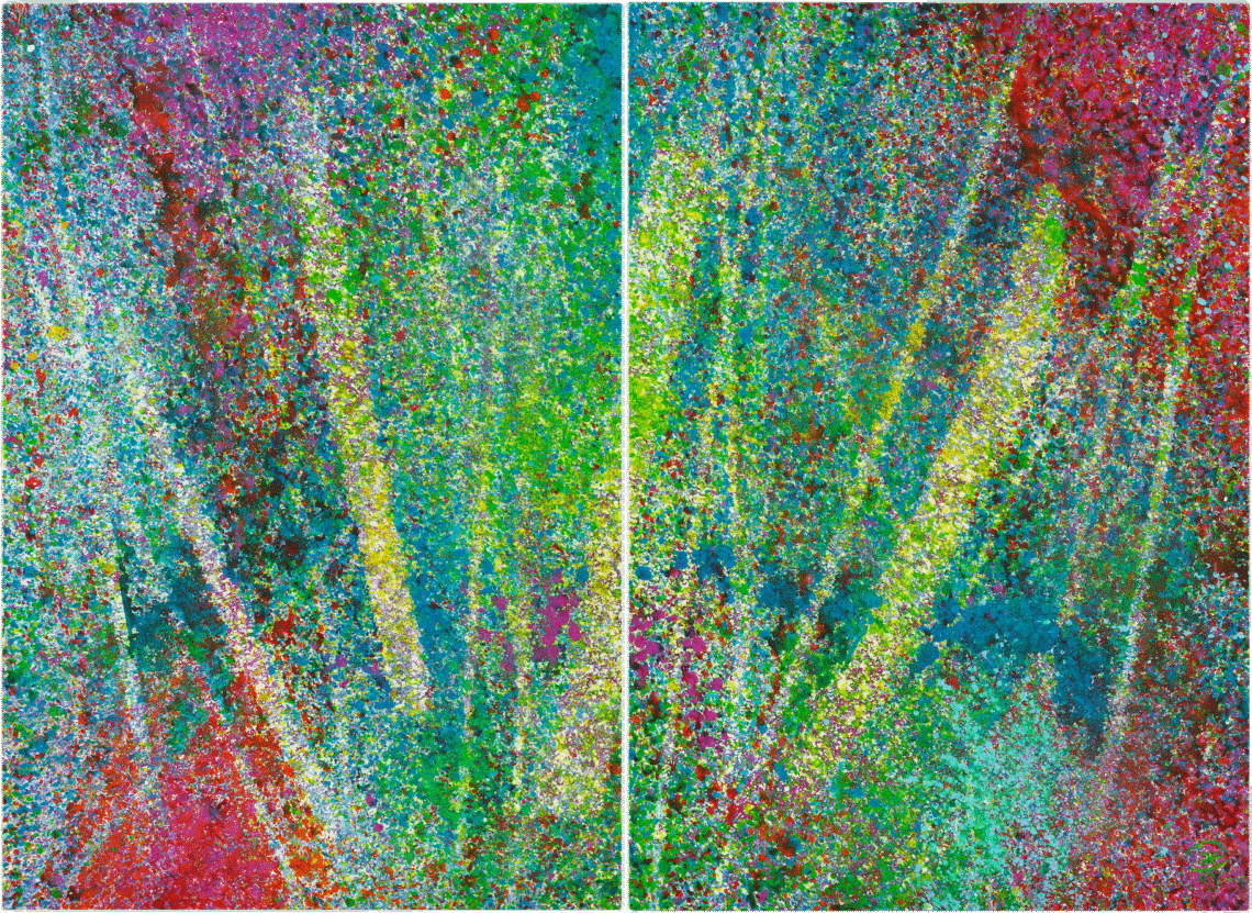 Jean-Claude HESSELBARTH, Chez le Duke, Acrylique sur bois, 2002, 120x160 cm Collection privée © Genoud Entreprise d’art graphique SA, Le Mont-sur-Lausann